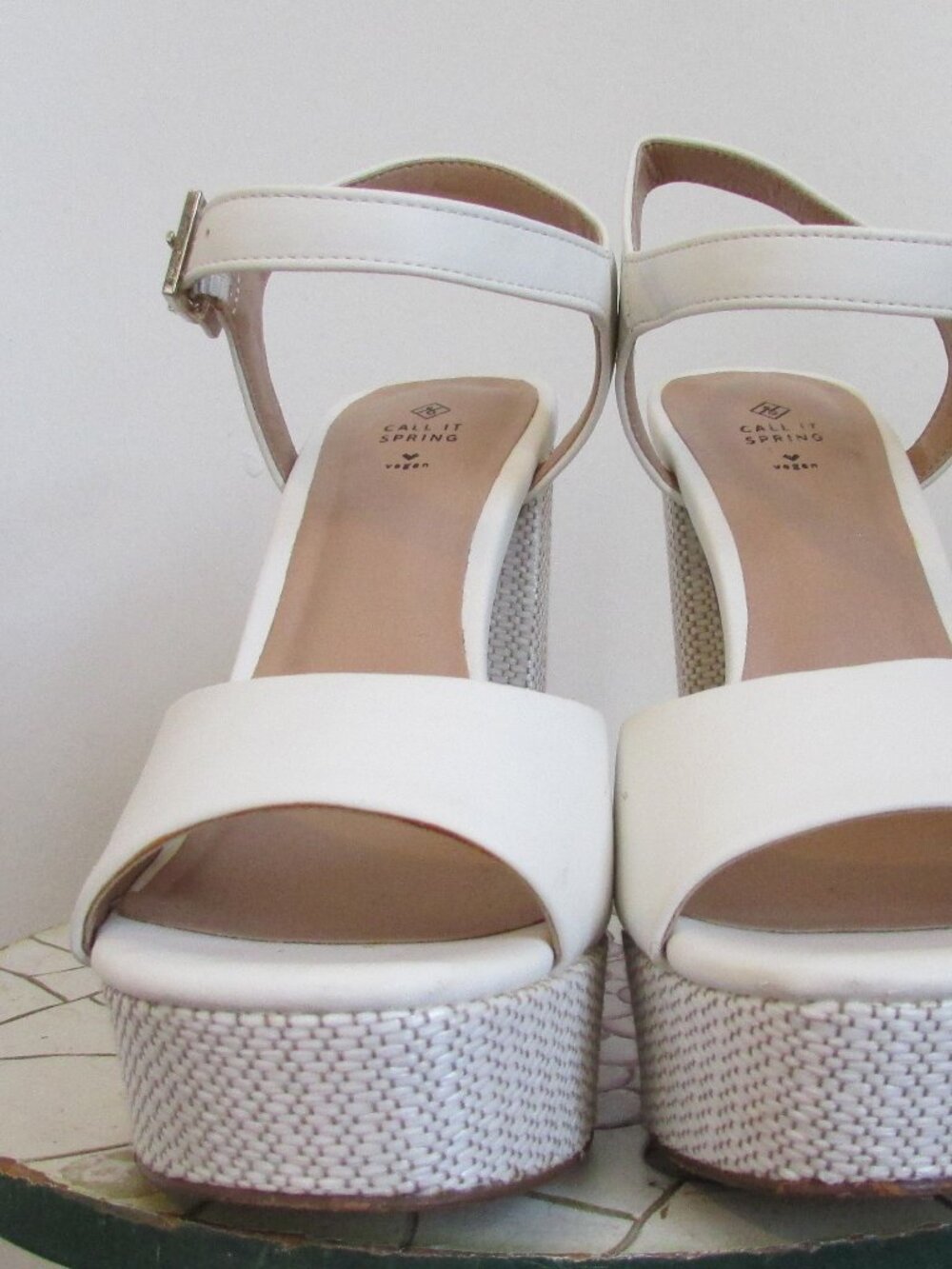 Call it Spring White Block Sandals - Picture 2 of 7
